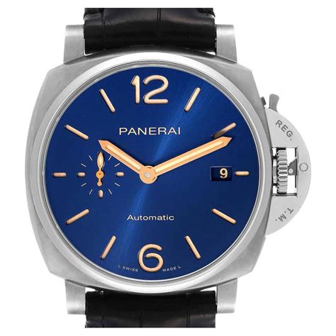 panerai blue dial titanium|panerai luminor titanium.